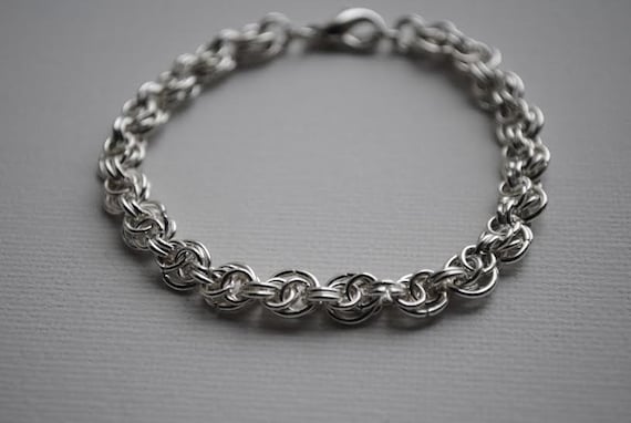 Items similar to Sterling Silver Bracelet, Chain, Bicycle Link ...