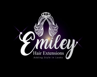 Hair Extensions Logo - Hair Salon Logo - Hair Logo - Hair Logos, Logo Hair - Hair Business Logo - Hair Stylist Logo - Feminine Logo - Logos