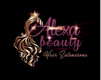 Hair Extensions Logo, Hair Logo, Hair Logo Design, Hair Extensions Logo Design, Virgin Hair Logo, Glitters Logo, Hair Salon Logo, Logos