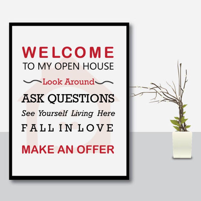 Real Estate Open House Invitation A4, Printable, Instant Download, PDF, PNG image 1