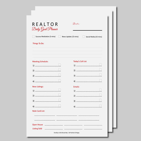 Real Estate Goal Setting Worksheet
