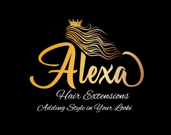 Hair Extensions Logo, Hair Logo Design, Hair Extensions Logo, Hair Strands Logo, Virgin Hair Logo, Hair Packaging Labels, Hair Extensions