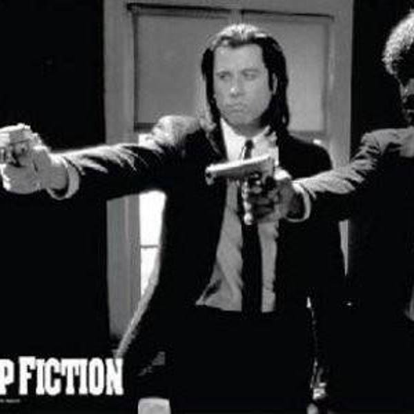 Pulp Fiction - Jackson and Travolta - 24x36" Poster