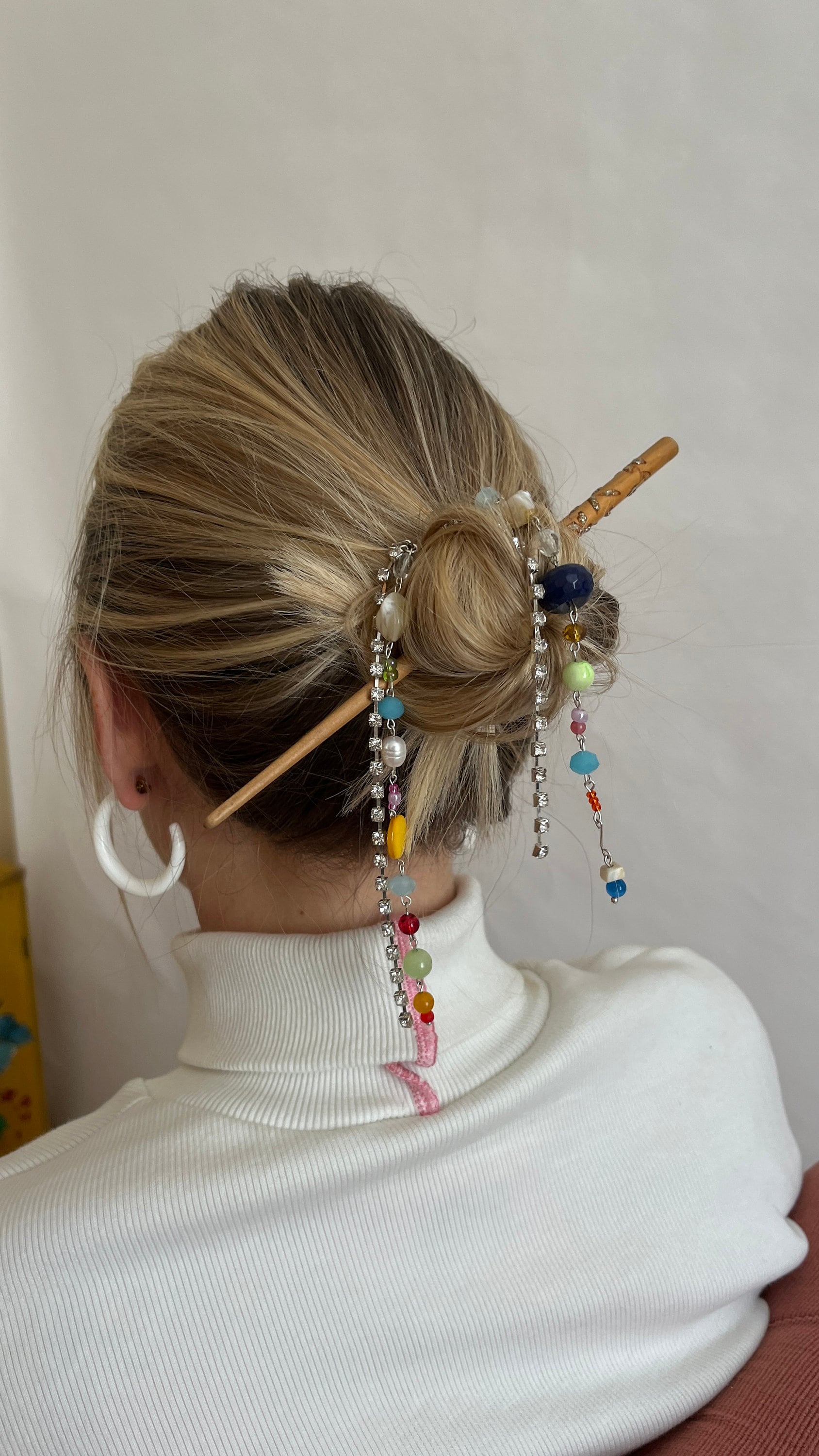 ★VVV ★ BEADED CHAIN STRAP HAIR PIN MUSINSA | VVV Bead Chain Strap Hair Pin _ Green
