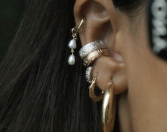 Nuria Ear Cuff - 14k Gold Filled or Silver 925 | Stylish Cartilage Ear Piece, No Pierced Ear, Minimalist Sterling Silver Dainty Stacking