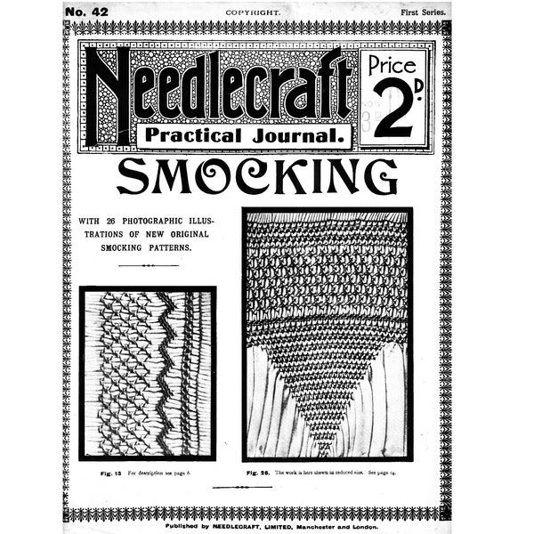 Needlecraft Practical Journal No.42 PDF Digital Download Smocking Antique Vintage Edwardian Magazine Sewing Patterns