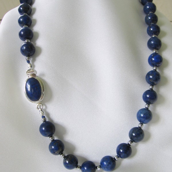 Lapis and sterling silver necklace