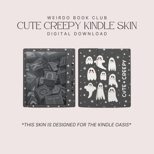Słodka, przerażająca skórka Kindle | POBIERANIE CYFROWE | Naklejka Kindle na czytnik Kindle Oasis E-Reader | Wzór na Halloween