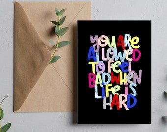 You're Allowed to Feel Bad greeting card | Crybaby Greeting Cards