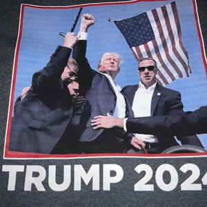 Donald Trump Shot T-Shirt 5 XL, Donald Trump Tee Shirt, Make America Great Again, MAGA,  Trump 2024, Trump Photo Tee, 2024 Elections, Unisex