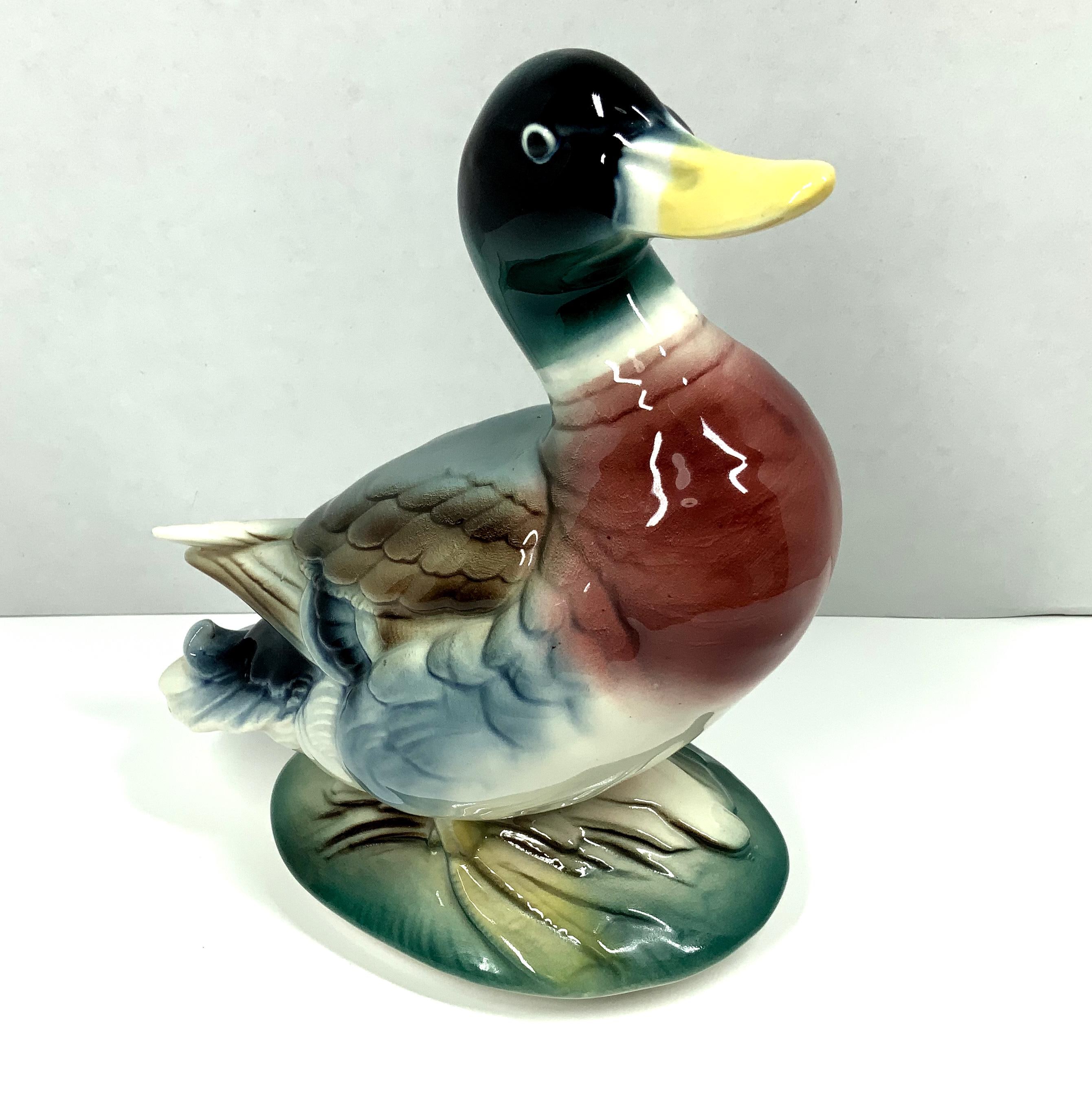 Anthony D. Priolo MALLARD DUCK, Porcelain Pottery Ceramic Drake