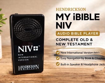 Reproductor de audio de la Biblia NVI – My iBible de Hendrickson, dispositivo portátil con la Biblia precargada en formato MP3, regalo cristiano para personas mayores, Biblia parlante fácil de usar.