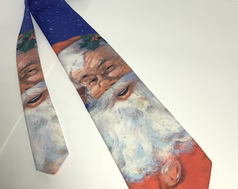 Vintage Ralph Marlin Big Santa Christmas Tie, 1994