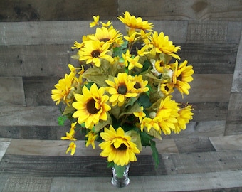 Sunflower Cemetery Cone Graveyard Gravesite Floral Arrangement