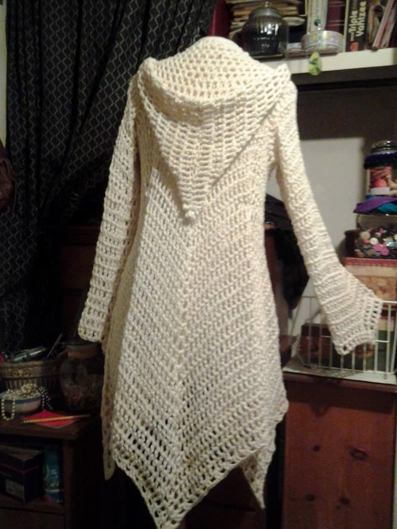 Crochet Pattern Includes 2 Patterns for Glenda's Hooded Gypsy Cardigan