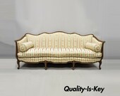 Early 20th C. French Louis XV Provincial Style Sofa with Serpentine Carved Back