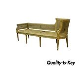 Antique French Louis XVI Style Caned Chaise Lounge Recamier Fainting Couch Sofa