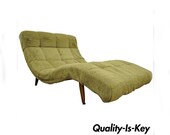 Mid Century Modern Double Wide Green Wave Chaise Lounge attr. to Adrian Pearsall