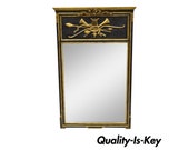 Friedman Brothers French Neoclassical Style Black Gold Console Wall Mirror