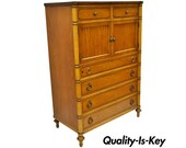 Kittinger Satinwood Rosewood French Regency Style Tall Chest Dresser Cabinet