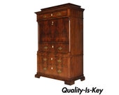 French Empire Flame Mahogany Drop Front Secretaire Abattant Secretary Desk