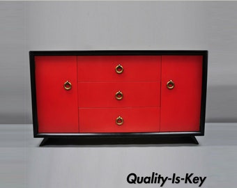 Vintage Teak Cocktail Sideboard Glazed Credenza Cabinet Retro Etsy