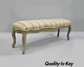 French Country Louis XV Style Long Wooden Upholstered Window Bed Bench 54 quot