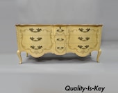 French Provincial Louis XV Style Cherry Long Dresser Credenza by John Widdicomb