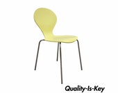 Danerka Rondo Danish Side Chair Yellow Bentwood Chrome Mid Century Modern A