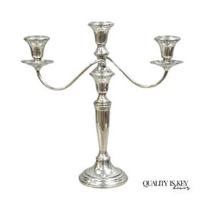 Vintage Revere Silversmith Sterling Silver Weighted 3 Arm Candelabra Candlestick