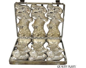 Vintage Easter Bunny Rabbit 7" Chocolate Candy Mold Heavy Metal Casting