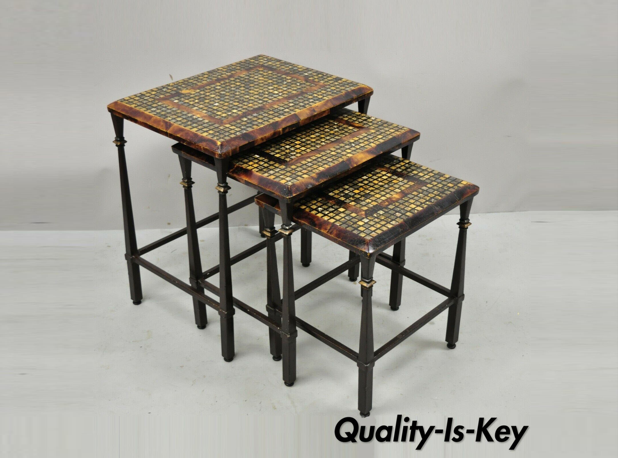 Faux Tortoise Shell Mosaic Stone Inlay Mediterranean Hooker | Etsy