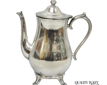 Vintage International Silver Co Silver Plated Victorian Teapot Coffee Pot