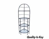 71 quot Hollywood Regency Metal Faux Bamboo Corner Etagere Kitchen Stand Bakers Rack