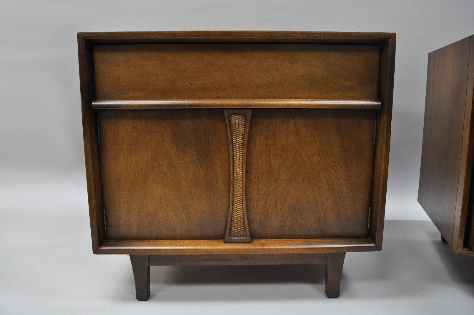 Vintage Mid Century moderno carril un cajón de la mesa lateral | Etsy