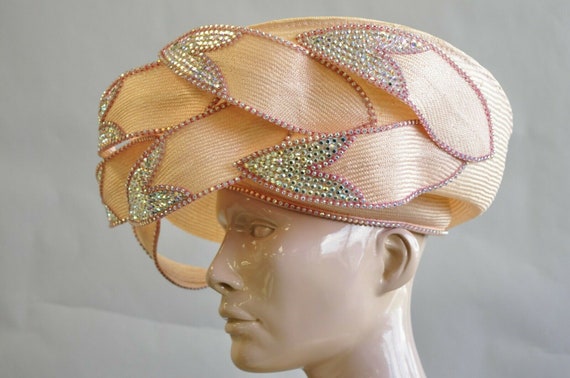 Vintage Jack McConnell Pink Iridescent Jewel Stra… - image 3