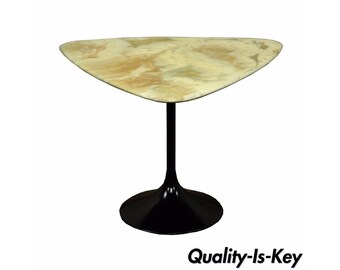 Vintage Mid Century Modern Resin Metal Tulip Base Saarinen Style Side Accent Table B