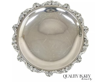 Vintage Old English Silver Plated by Poole 15" Round Serving Platter Tray