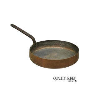 Antique French Country 11" Round Hand Forged Copper Sauce Pan Pot with Handle