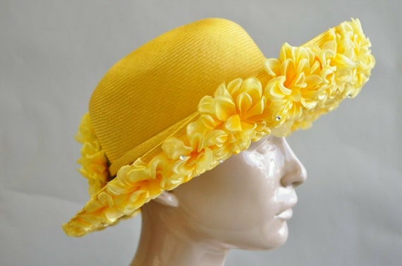 Vintage Jack McConnell Boutique Yellow Straw Beje… - image 2