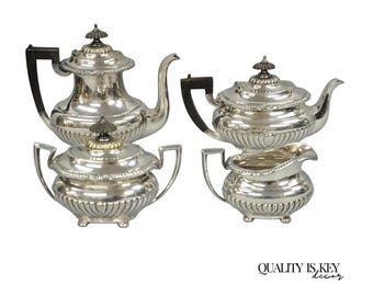 Antique John Turton Sheffield England Victorian Silver Plated Tea