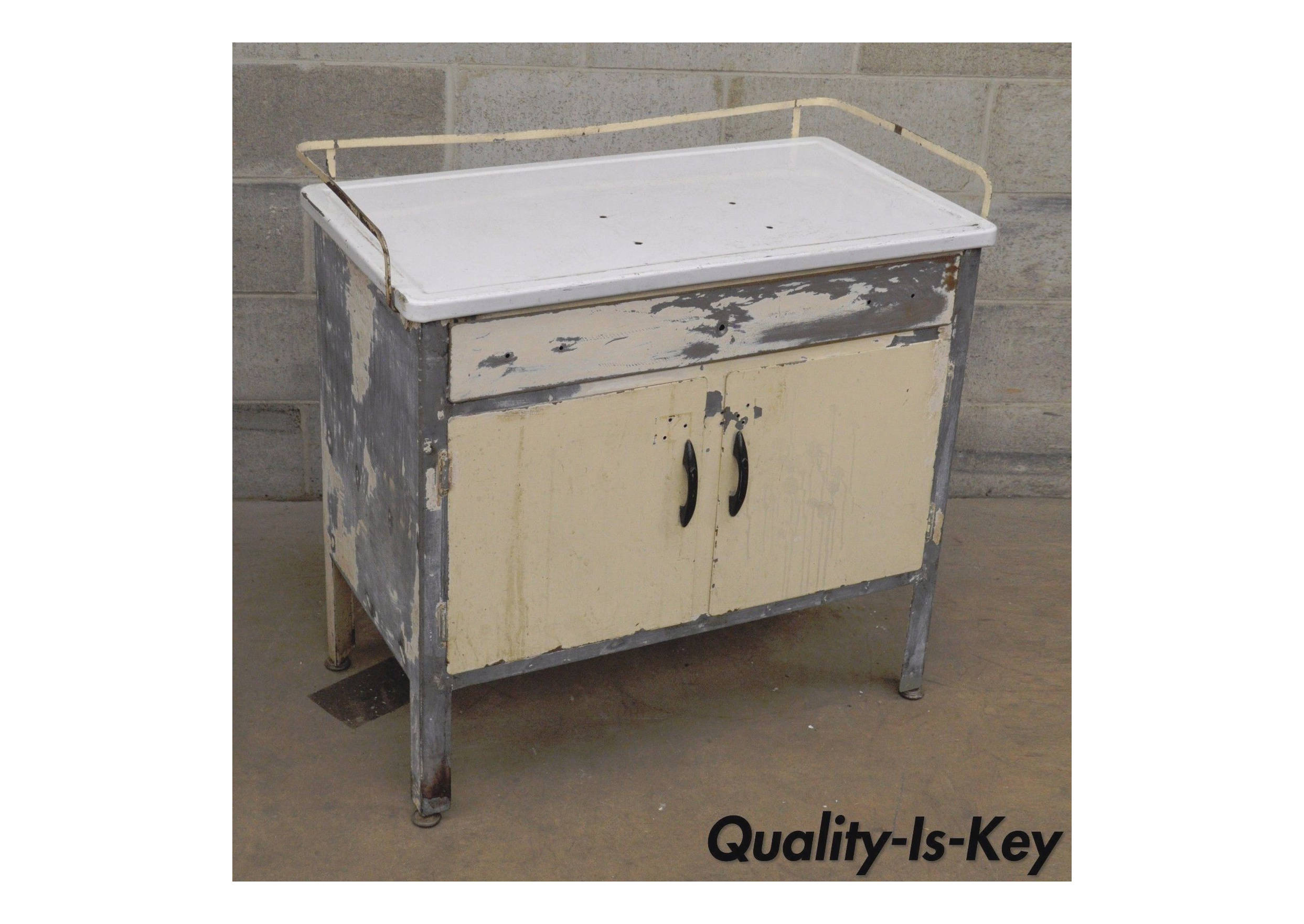 Antique Industrial Steel Metal Enamel Top Medical Cabinet Diy Etsy