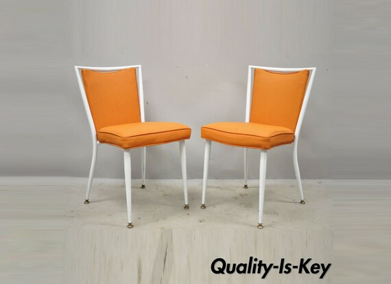 Orange fabric hotsell dining chairs