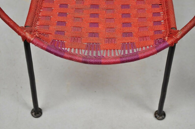 Pair of Childs MCM Hoop Saucer Woven Chairs in Red & Blue Etsy