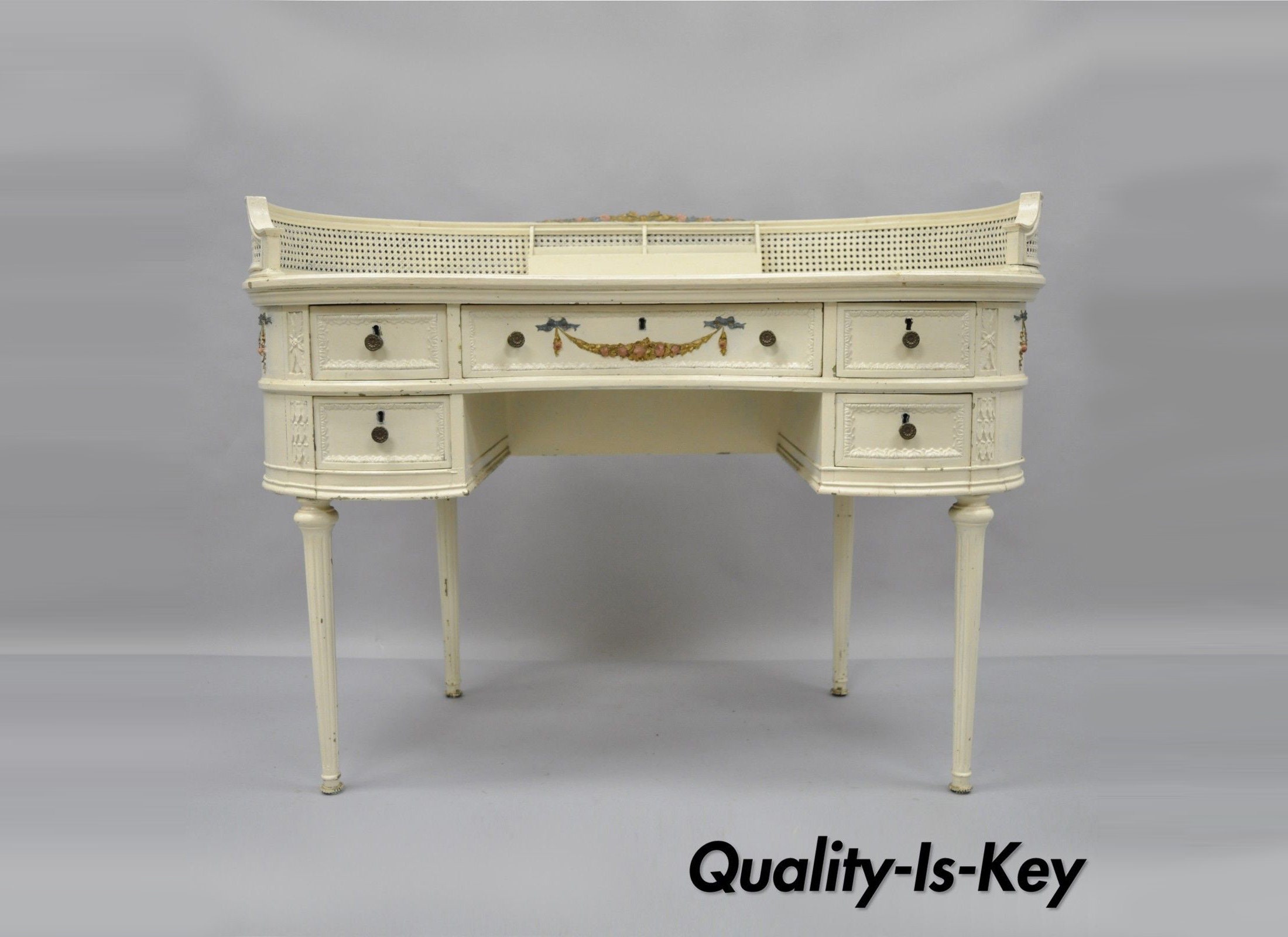 Antique French Louis Xvi Style Kidney Shaped Writing Desk Etsy
