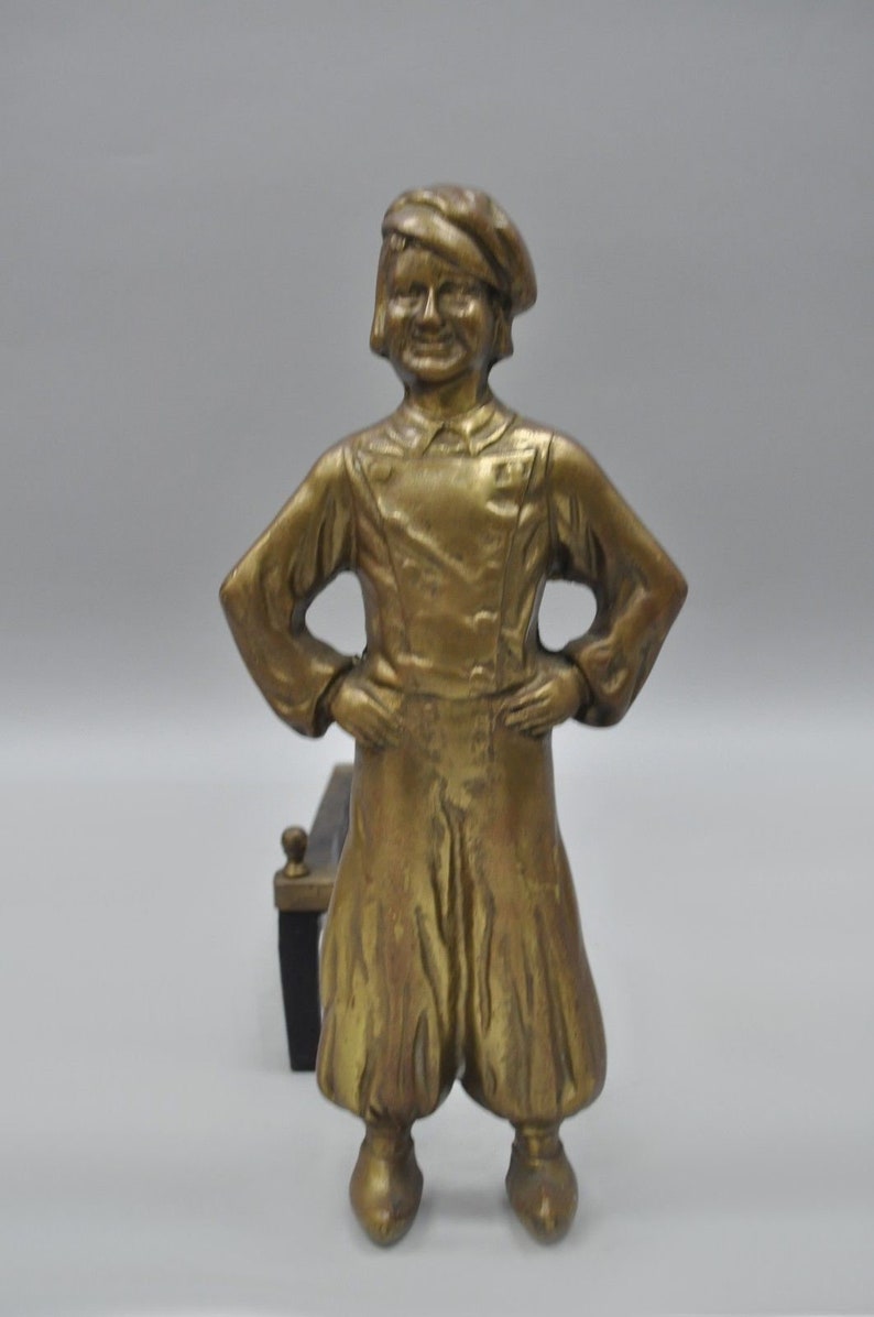 Antique Sheffield Dutch Boy and Girl Bronze & Cast Iron Pair | Etsy