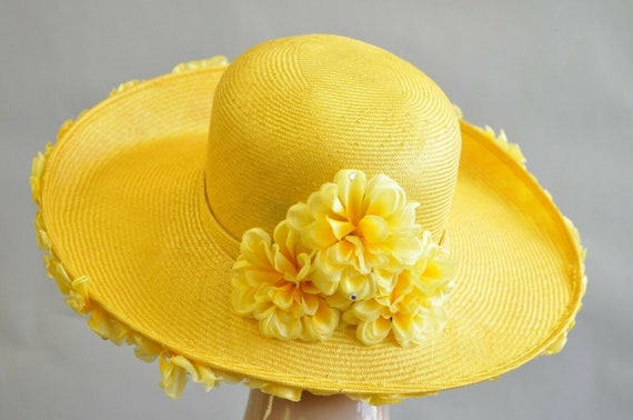 Vintage Jack McConnell Boutique Yellow Straw Beje… - image 3