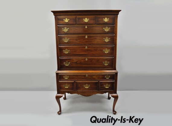 Statton Trutype Cherry Wood Queen Anne Style High Boy Tall Etsy