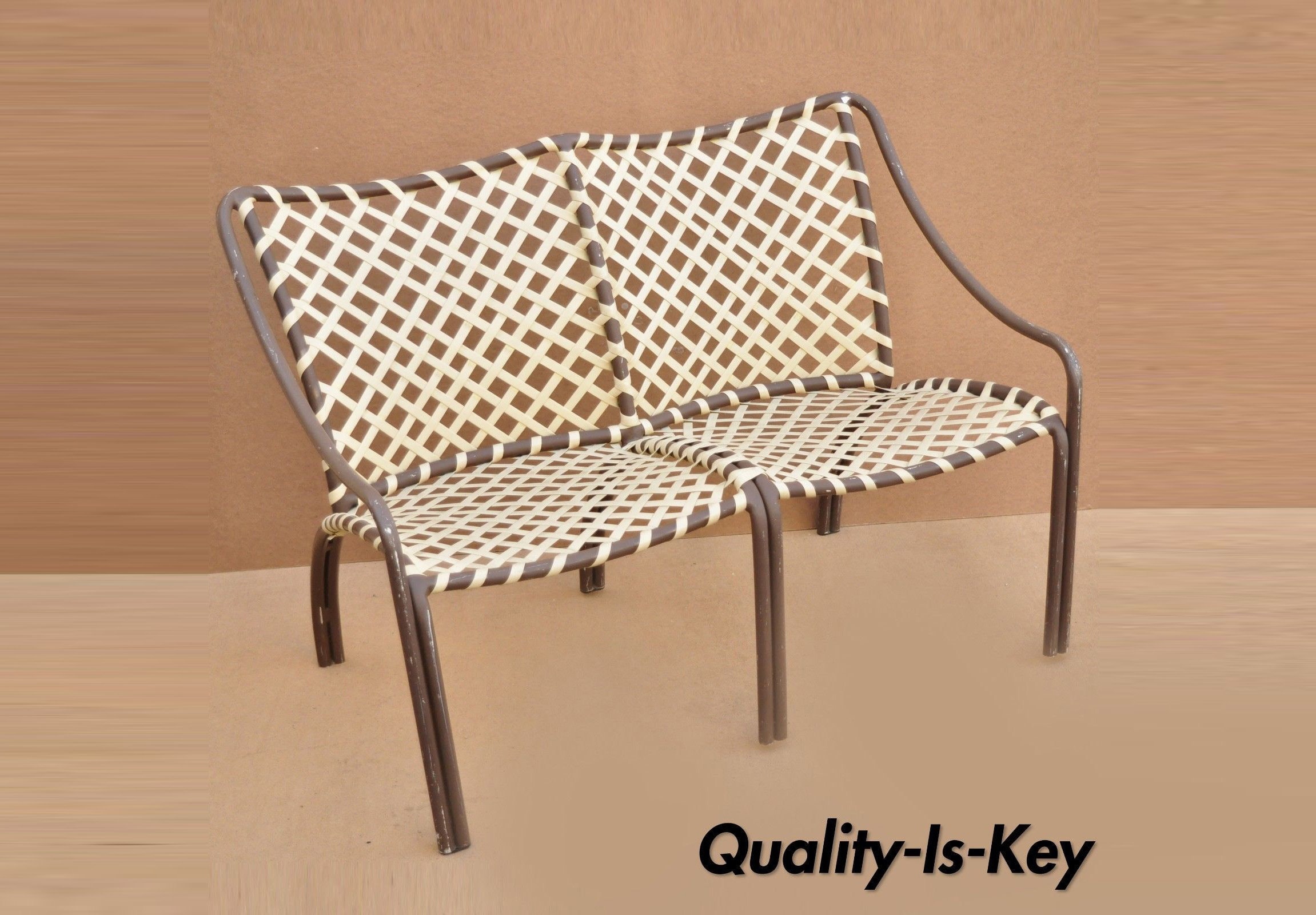 Brown Jordan Tamiami Vinyl Lace Strap Loveseat Chair Patio Etsy