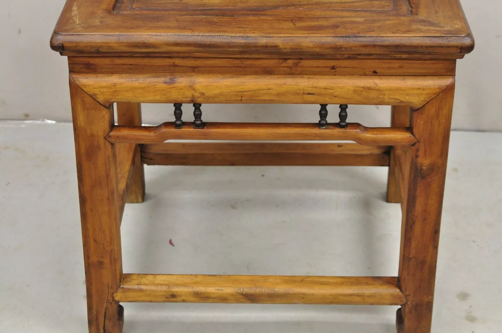Vintage Carved Teak Wood Japanese Imperial Meiji Style Side Chair 
